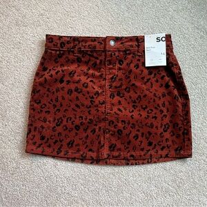 New with tags Girls Cheetah Print Corduroy Skirt